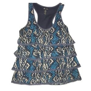 Ella Moss layered silk snake skin patterned tank